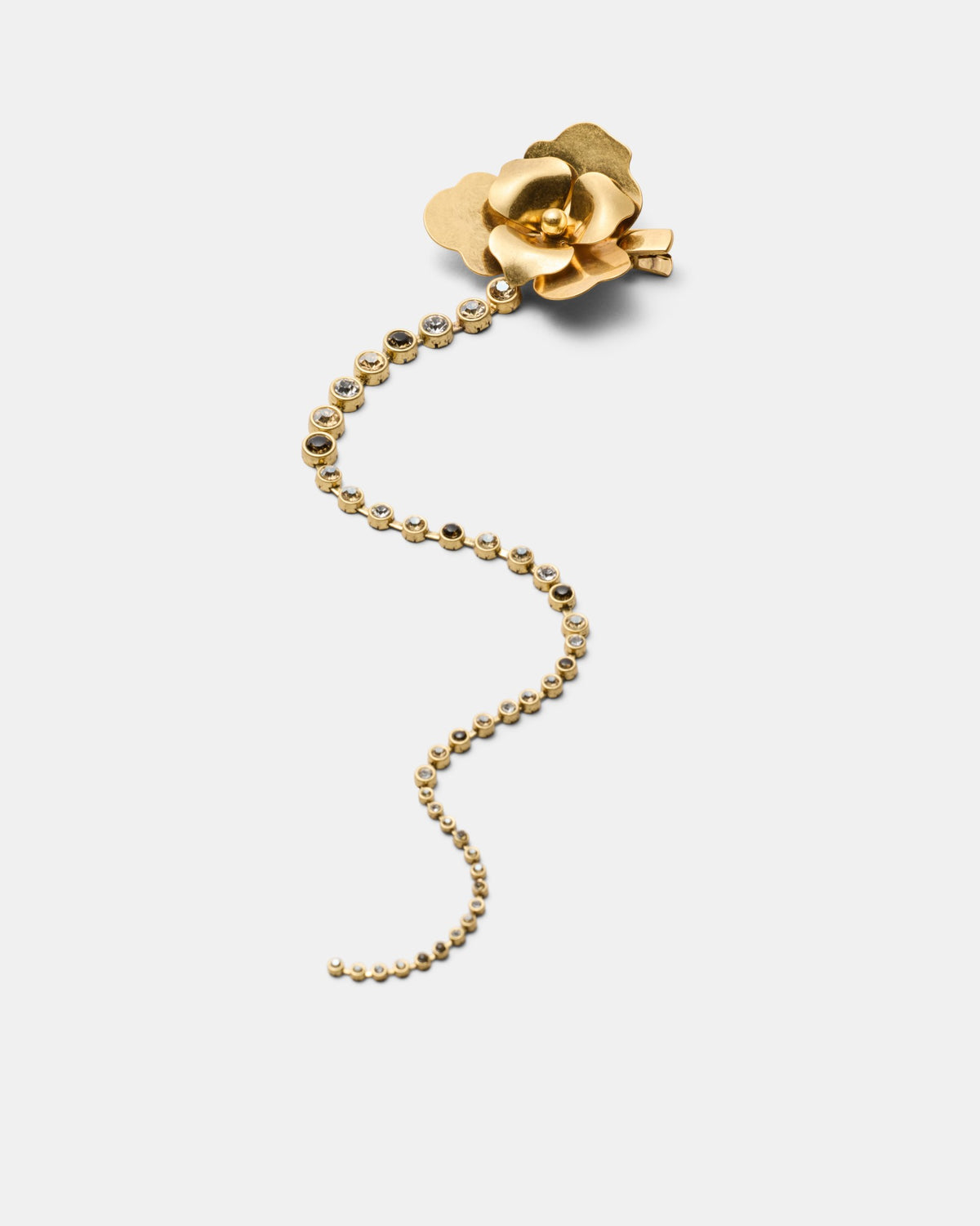 Crystal Flower Hair Clip - Pearl