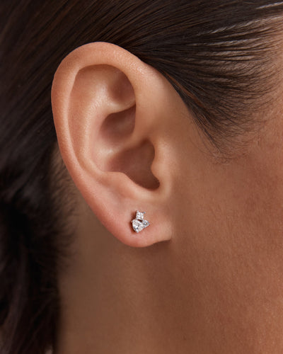 Flock Stud Earrings - Silver