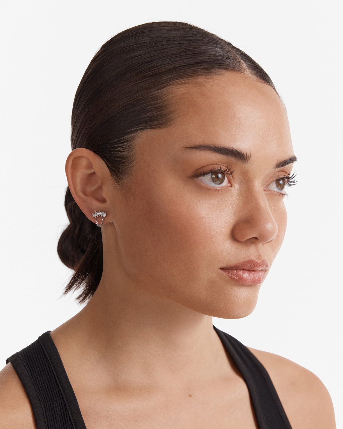 Flock Chain Stud Earrings - Silver