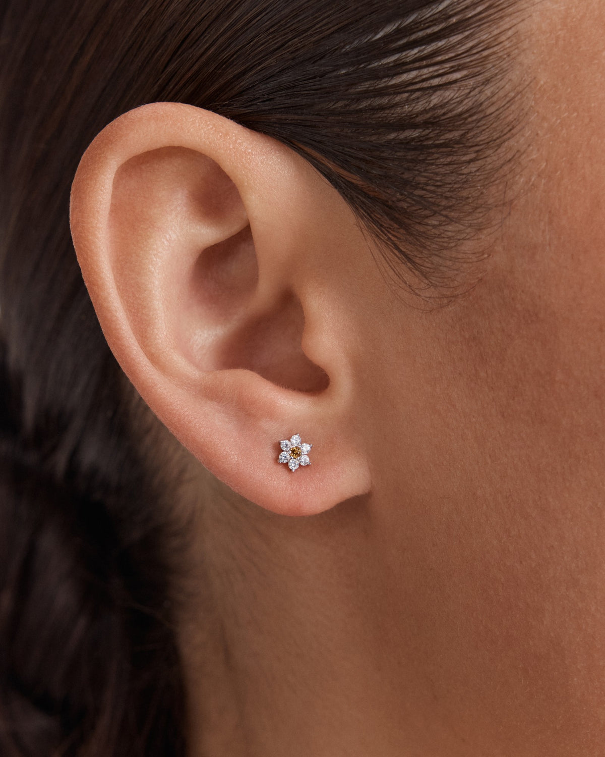 Flora Mini Stud Earrings - Silver