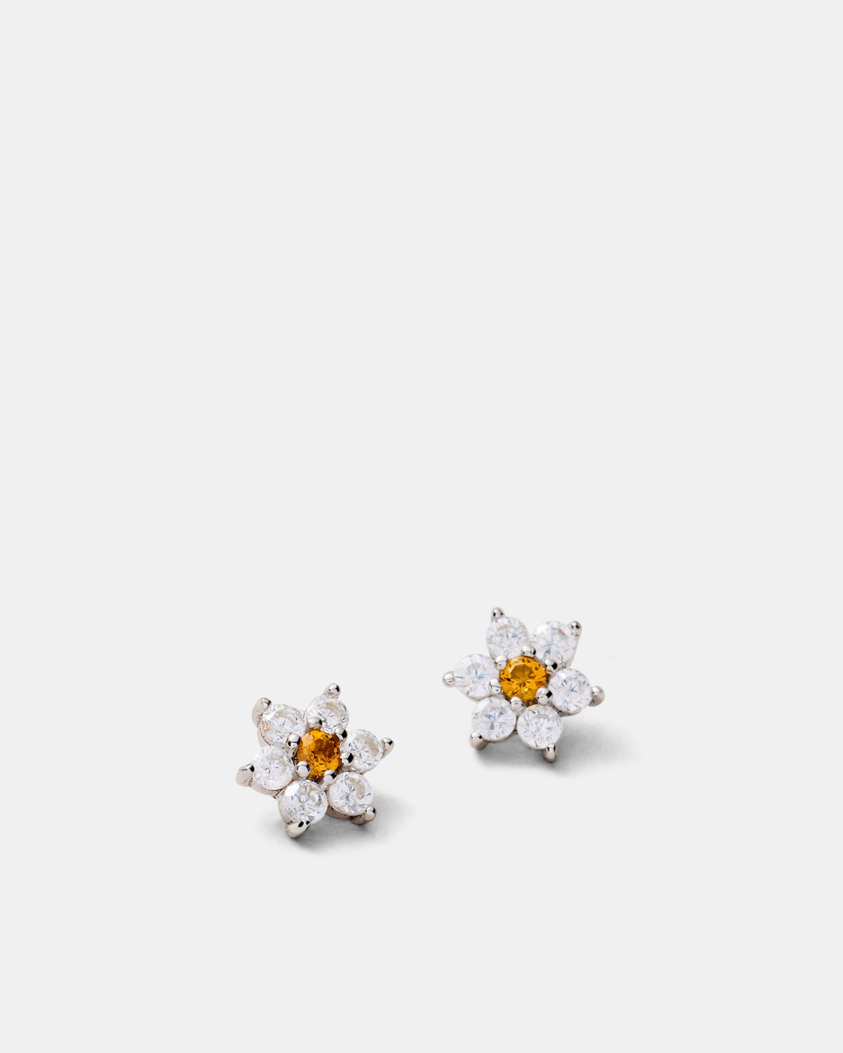 Flora Mini Stud Earrings - Silver