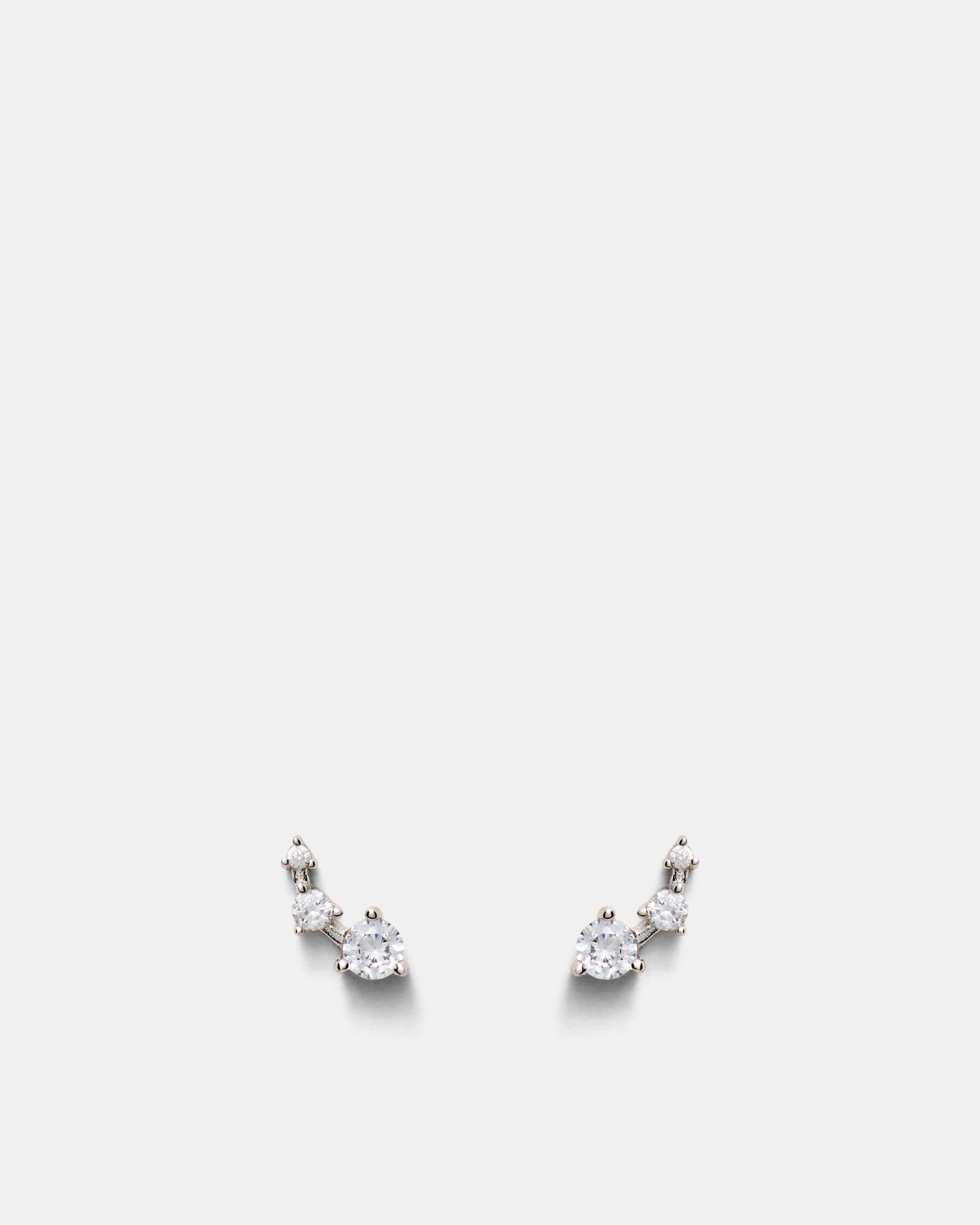 Flock Climber Stud Earrings - Silver