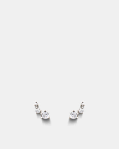 Flock Climber Stud Earrings - Silver