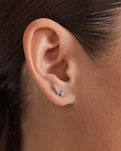 Flock Climber Stud Earrings - Silver