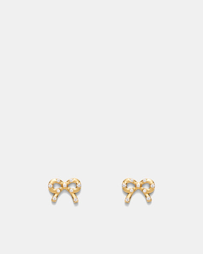 Baby Bow Stud Earrings - Gold