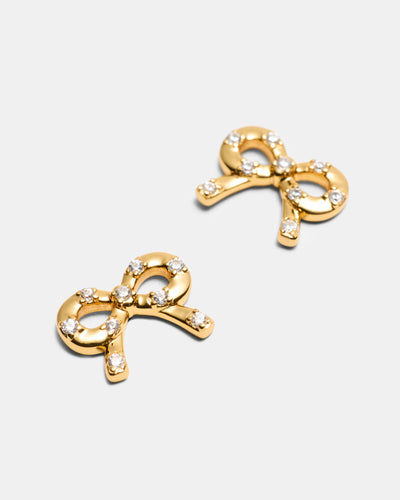 Baby Bow Stud Earrings - Gold