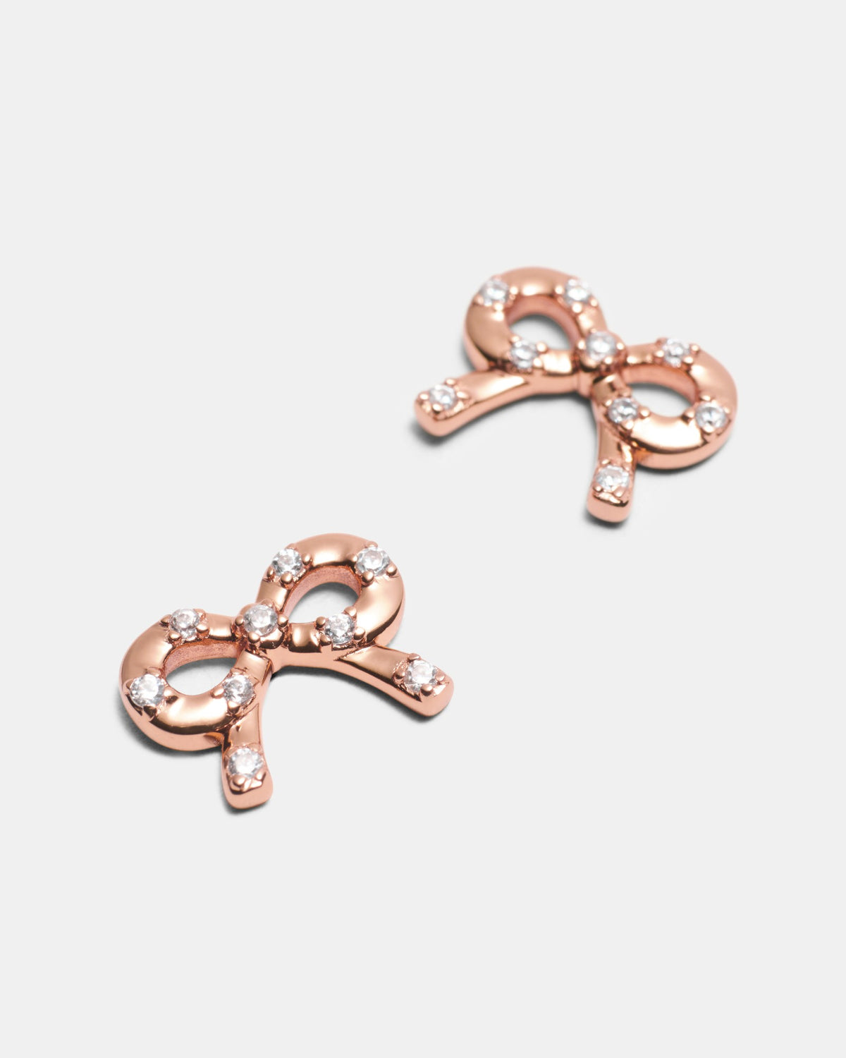 Baby Bow Stud Earrings - Rose Gold
