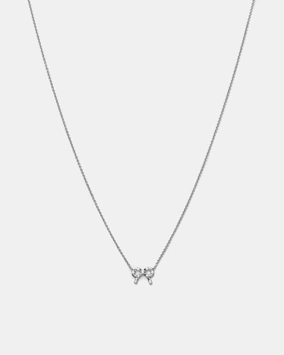 Baby Bow Necklace - Silver