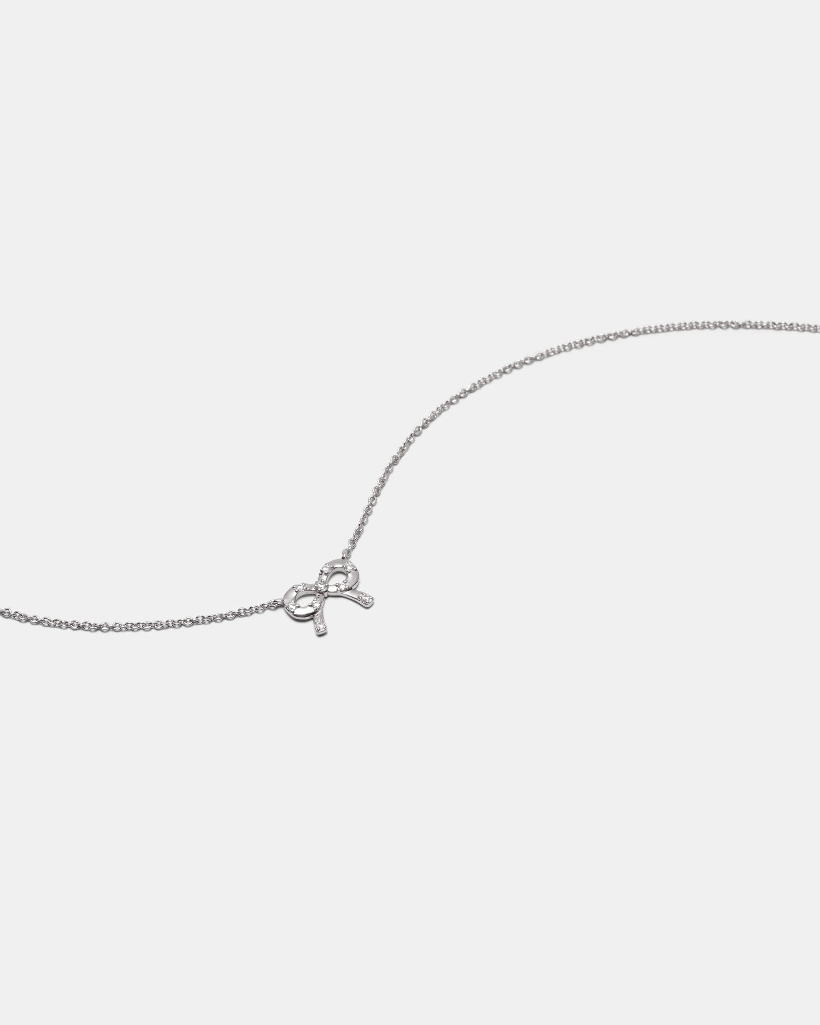 Baby Bow Necklace - Silver