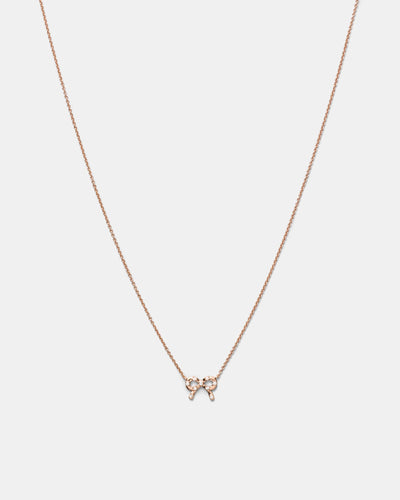 Baby Bow Necklace - Rose Gold