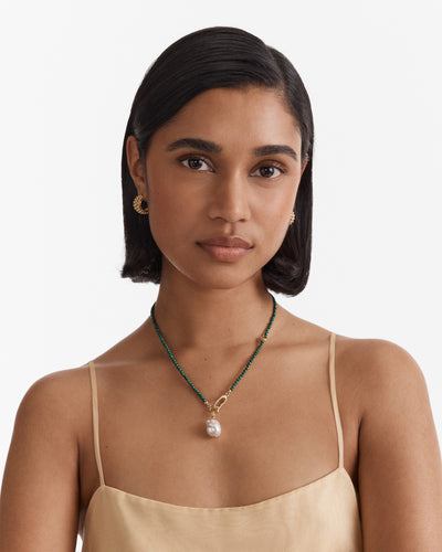 Mermaid Pearl Necklace - Grass Green