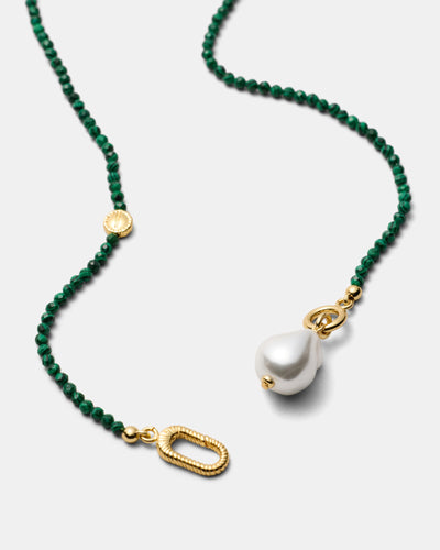 Mermaid Pearl Necklace - Grass Green