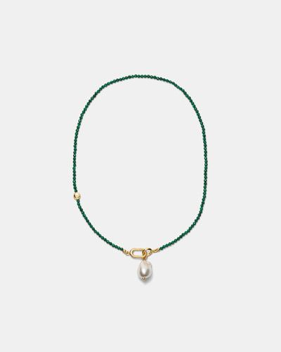 Mermaid Pearl Necklace - Grass Green