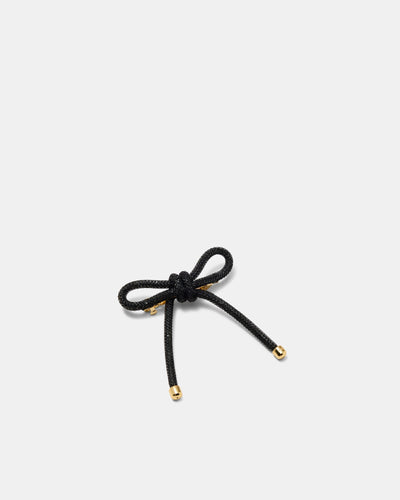Glam Bow Hair Barrette - Black