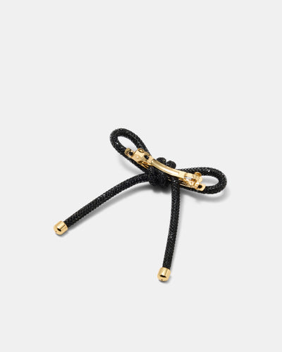 Glam Bow Hair Barrette - Black