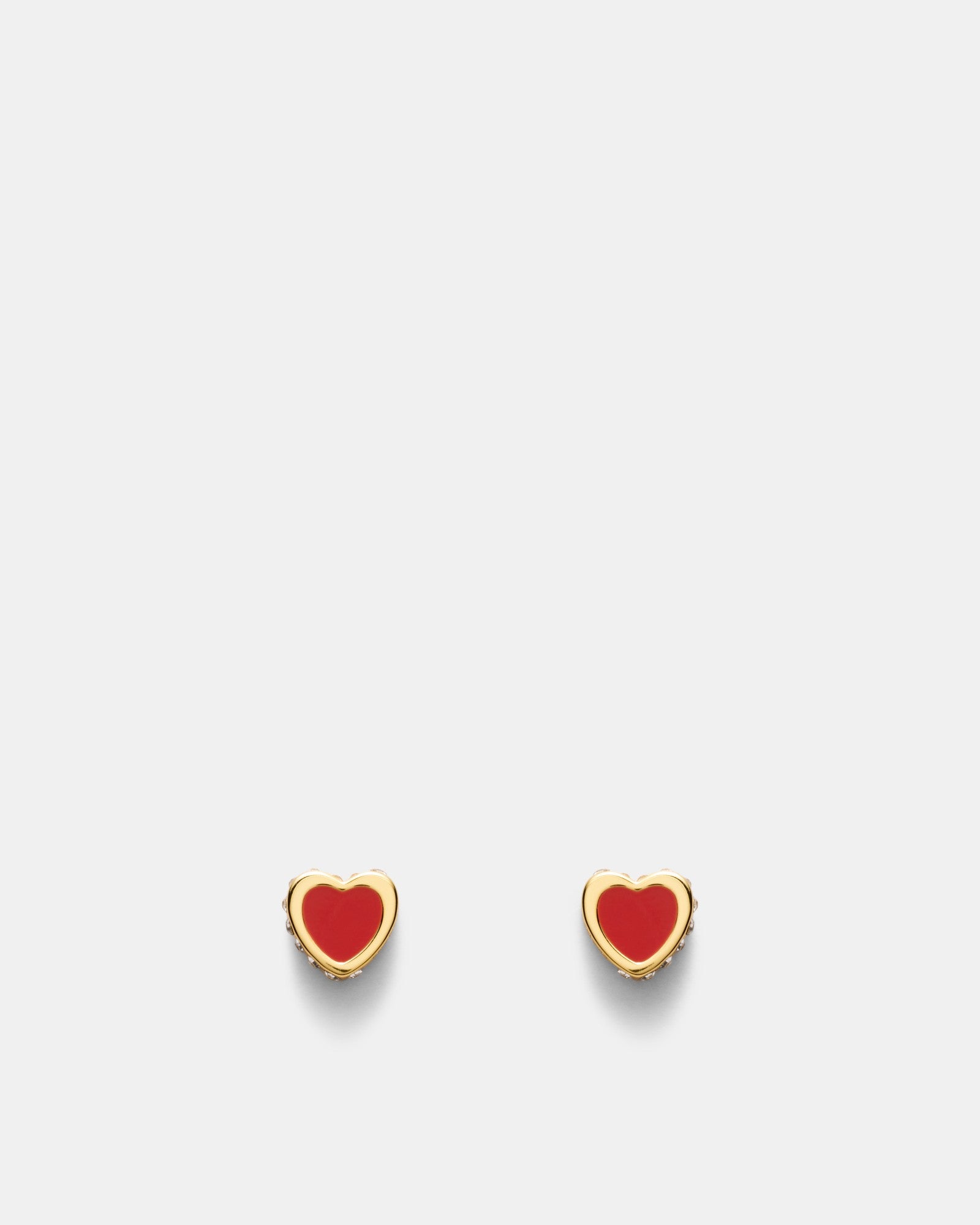 Lover Heart Earrings And Necklace Set - Red