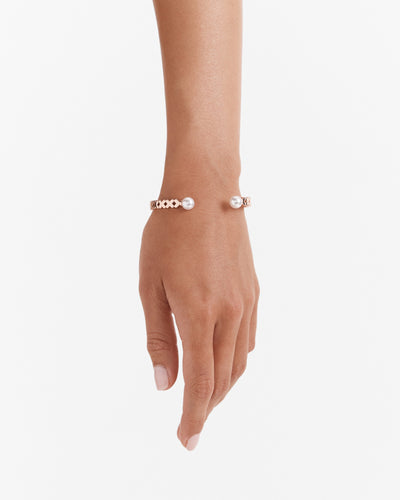 Essense Pearl Cuff Bracelet - Rose Gold