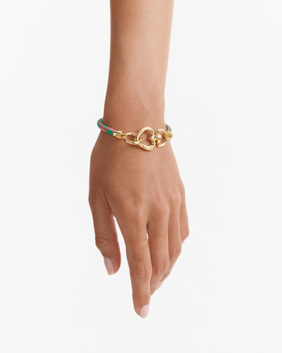 Linked Heart Bracelet - Flamingo