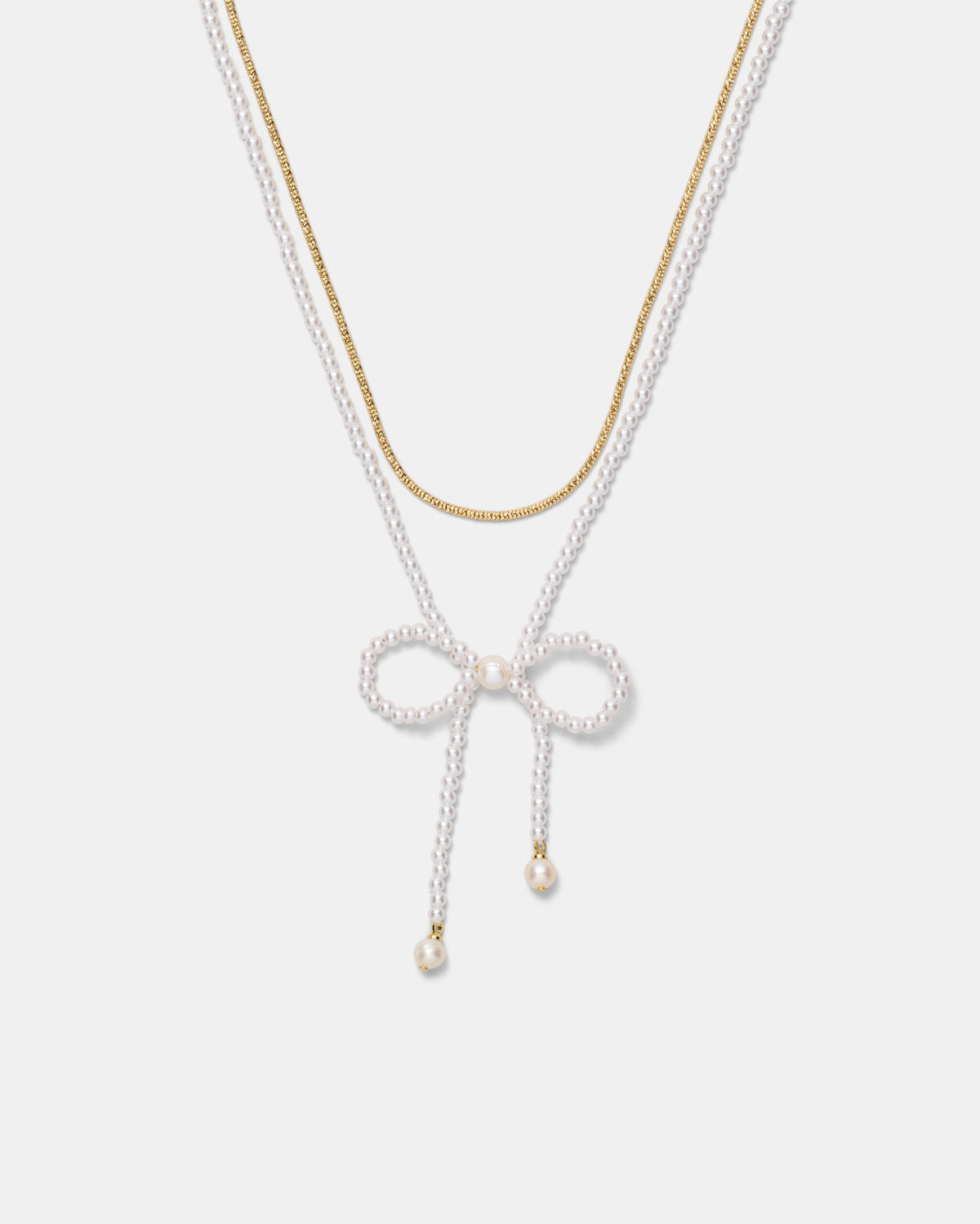 Glimmer Bow Necklace - Pearl