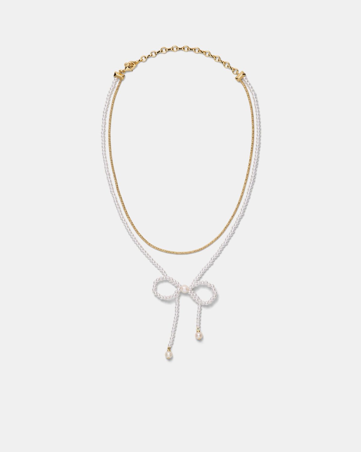 Glimmer Bow Necklace - Pearl