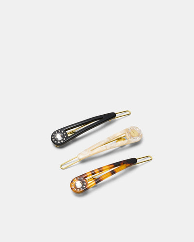 Mimco Trio Hair Clip Set - Black