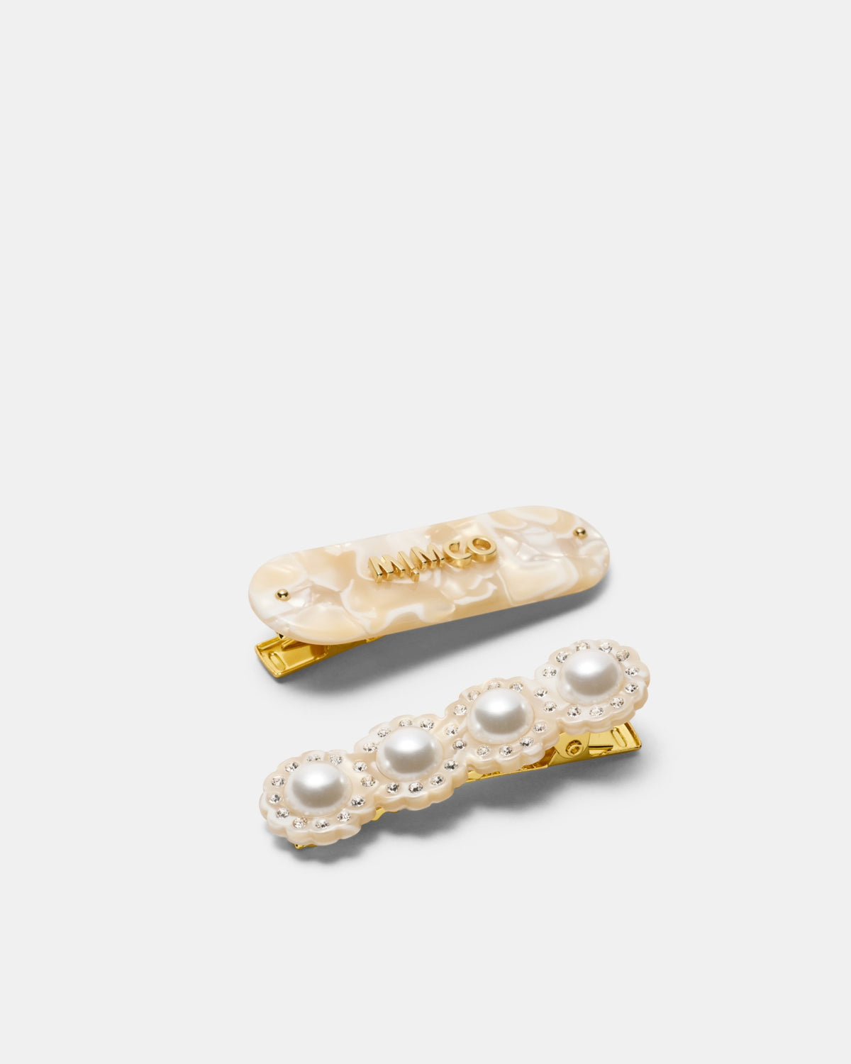 Pearly Hair Clip Set - Pearl
