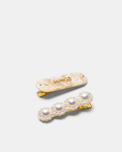 Pearly Hair Clip Set - Pearl