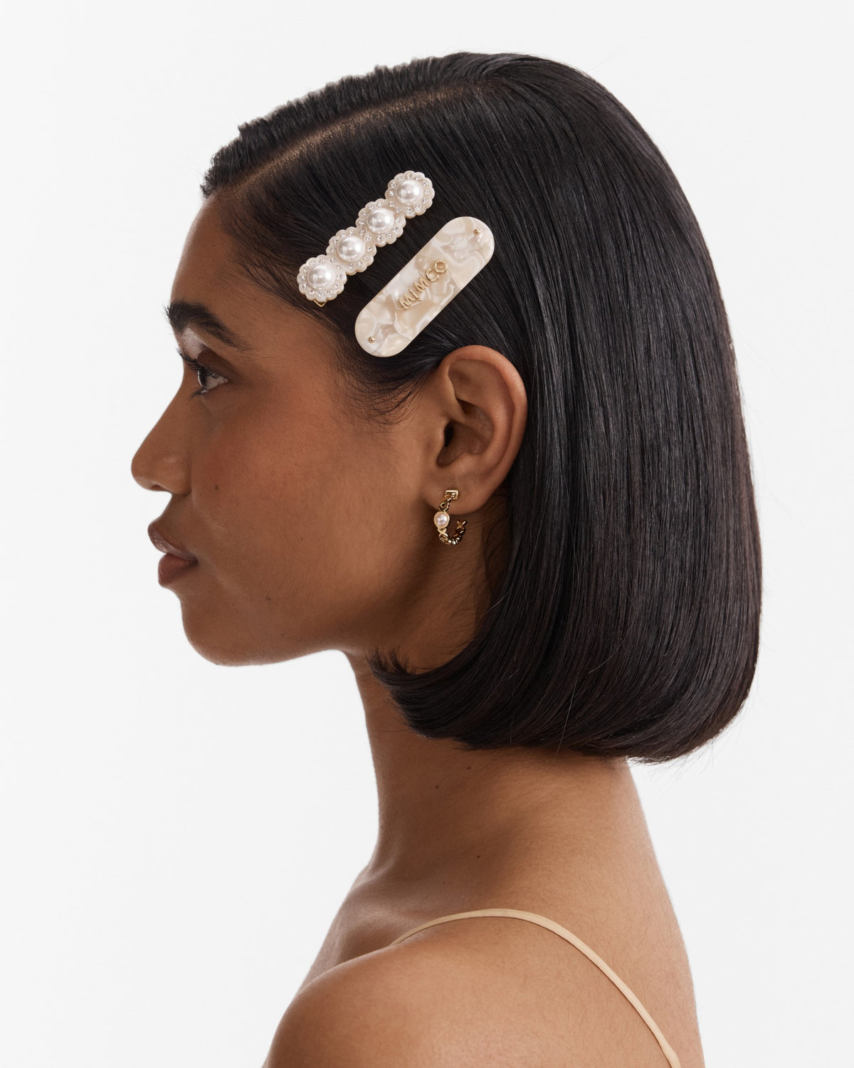 Pearly Hair Clip Set - Pearl
