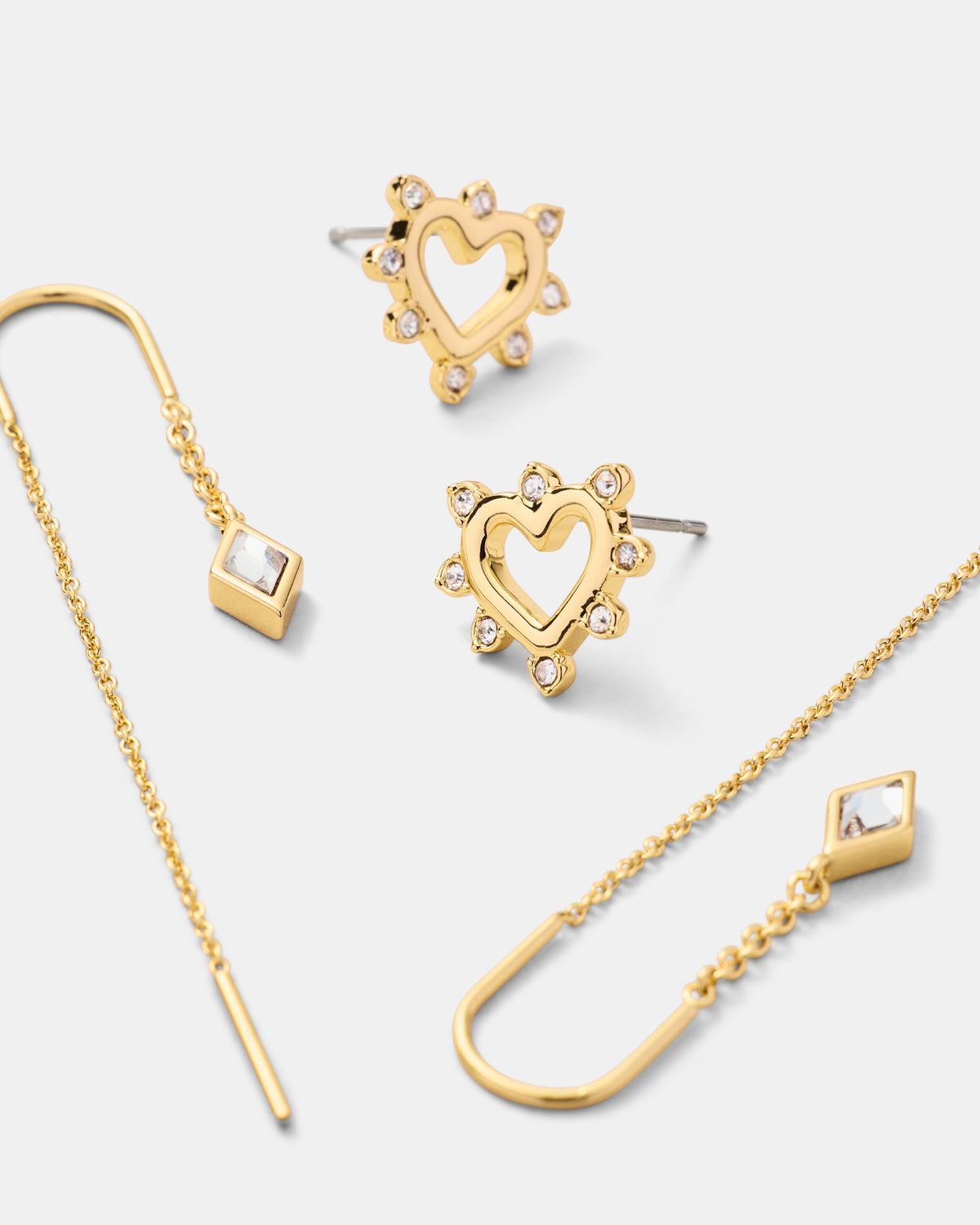 Cupid Duo Earrings Set - Gold