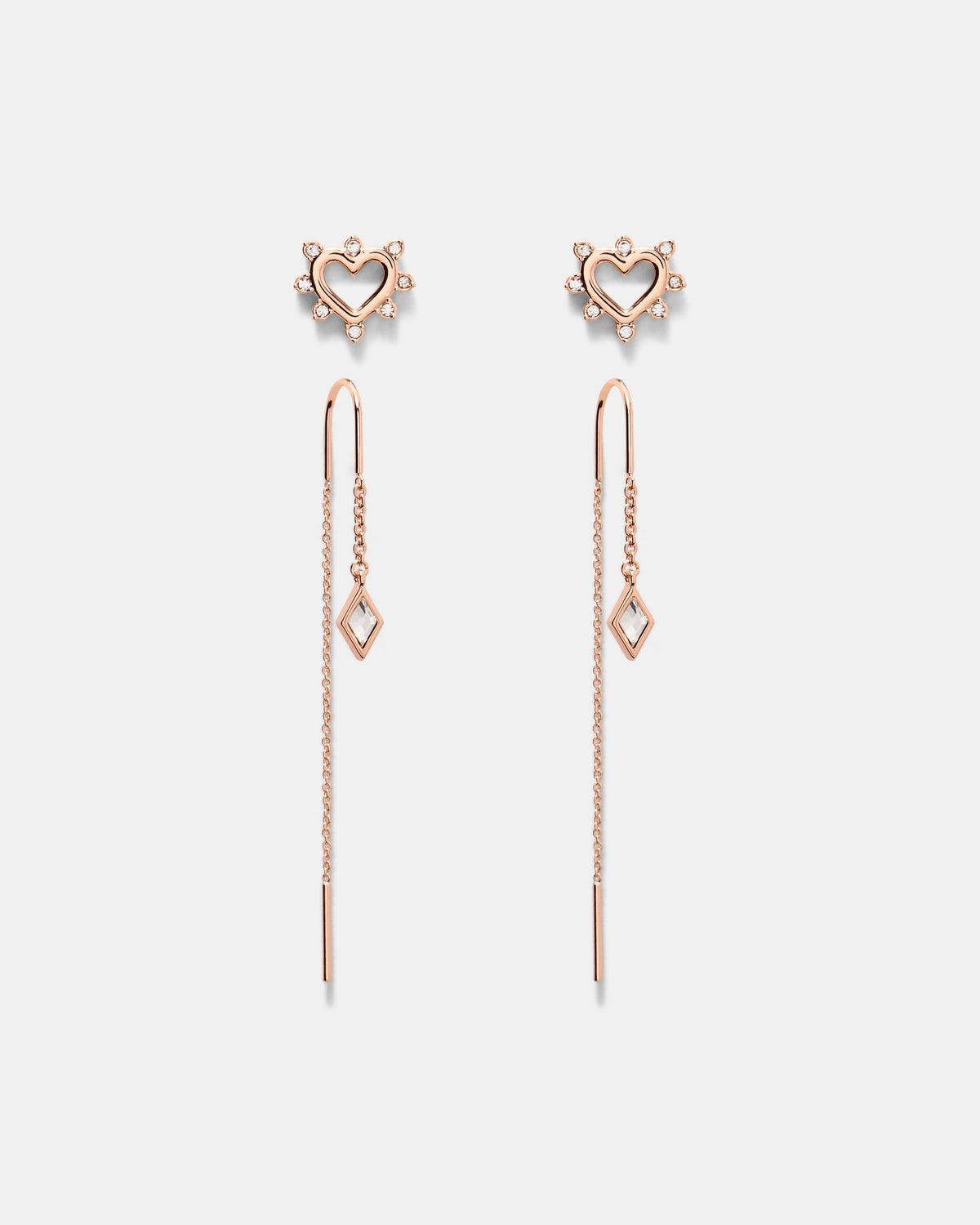 Cupid Duo Earrings Set - Rose Gold