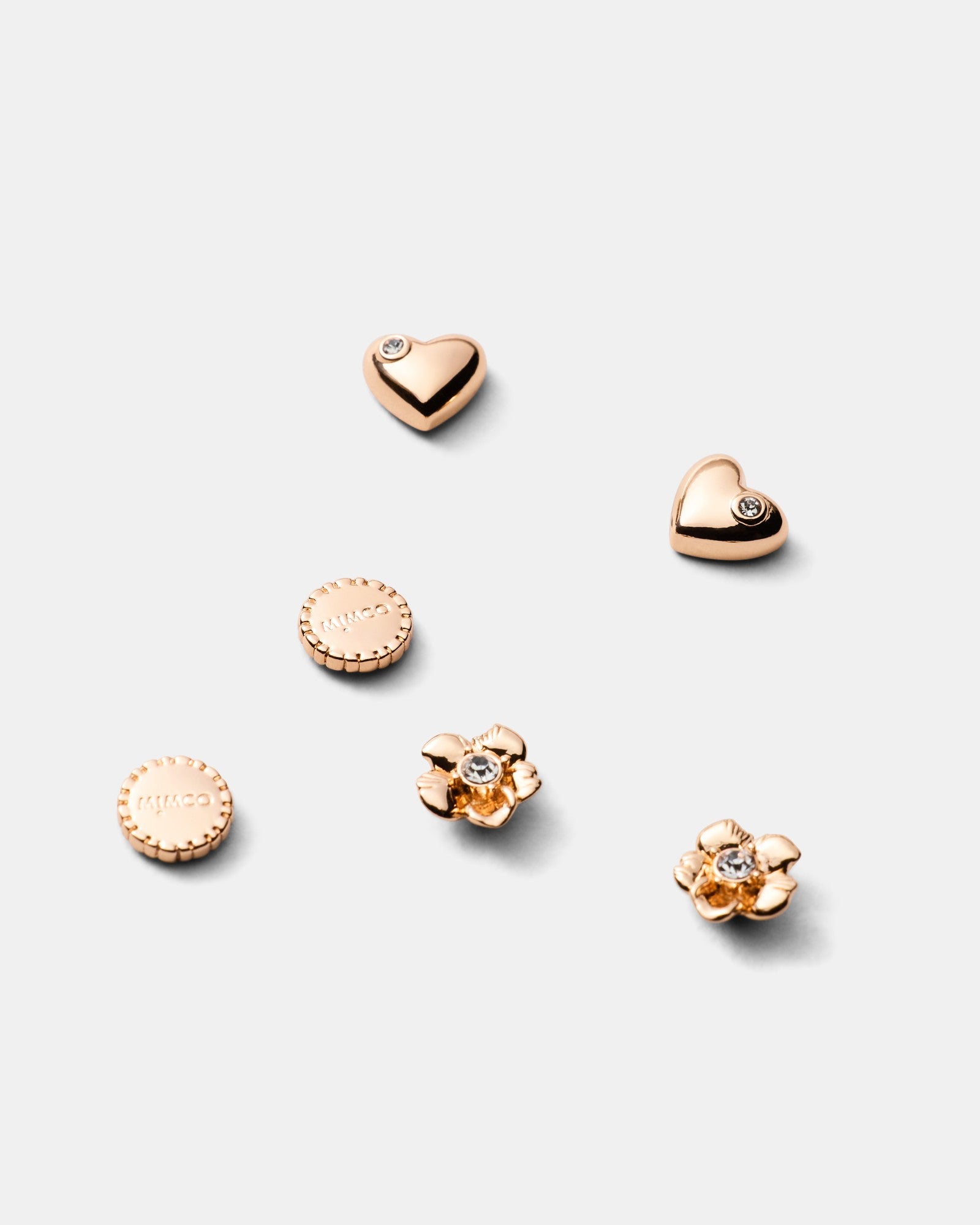 Heartfelt Stud Earrings Set - Rose Gold