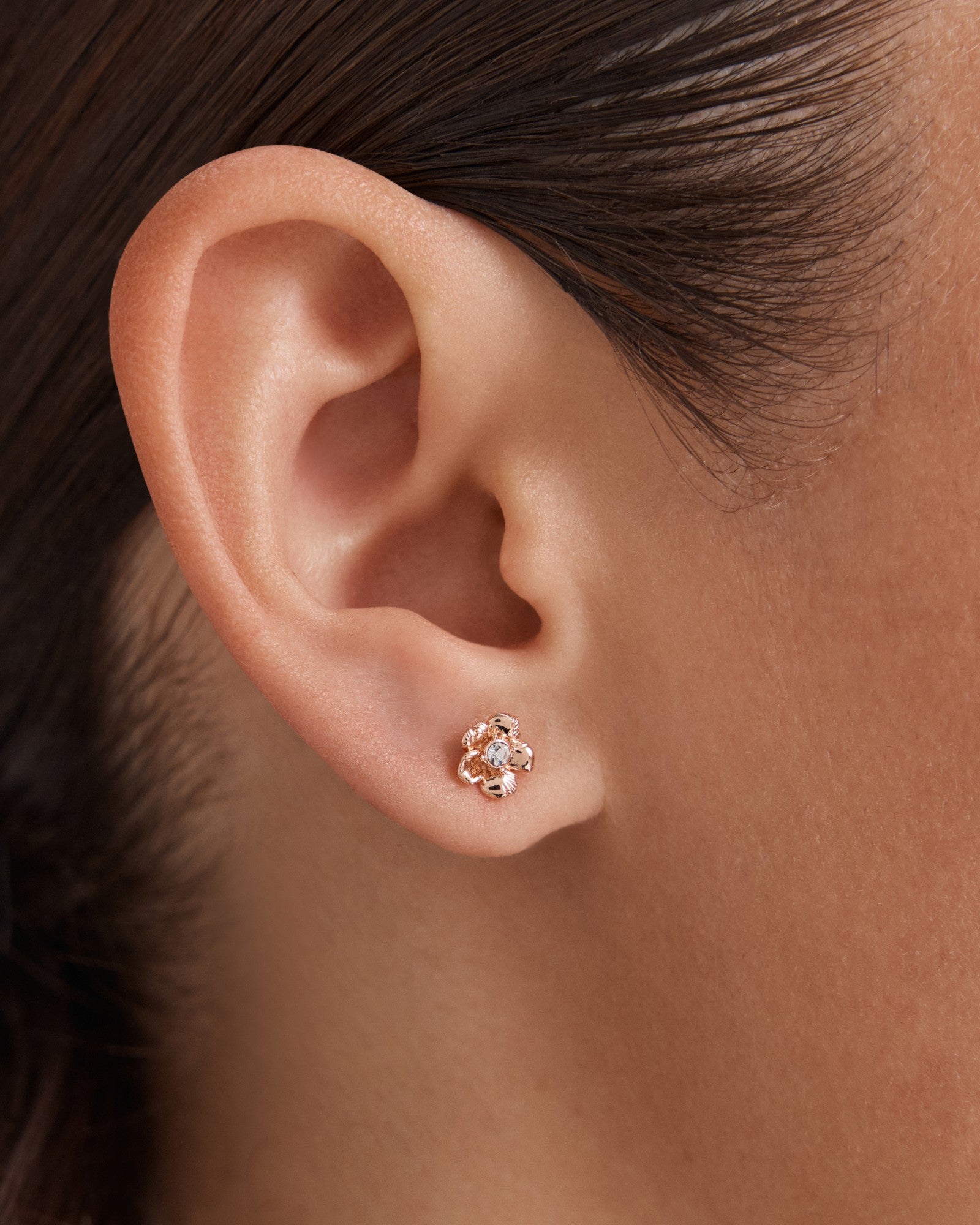 Heartfelt Stud Earrings Set - Rose Gold
