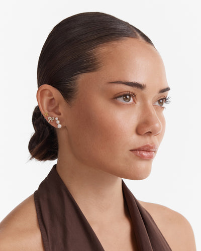 Bow Stud Earrings Set - Gold