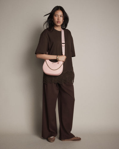 Lily Crescent Crossbody Bag - Petal