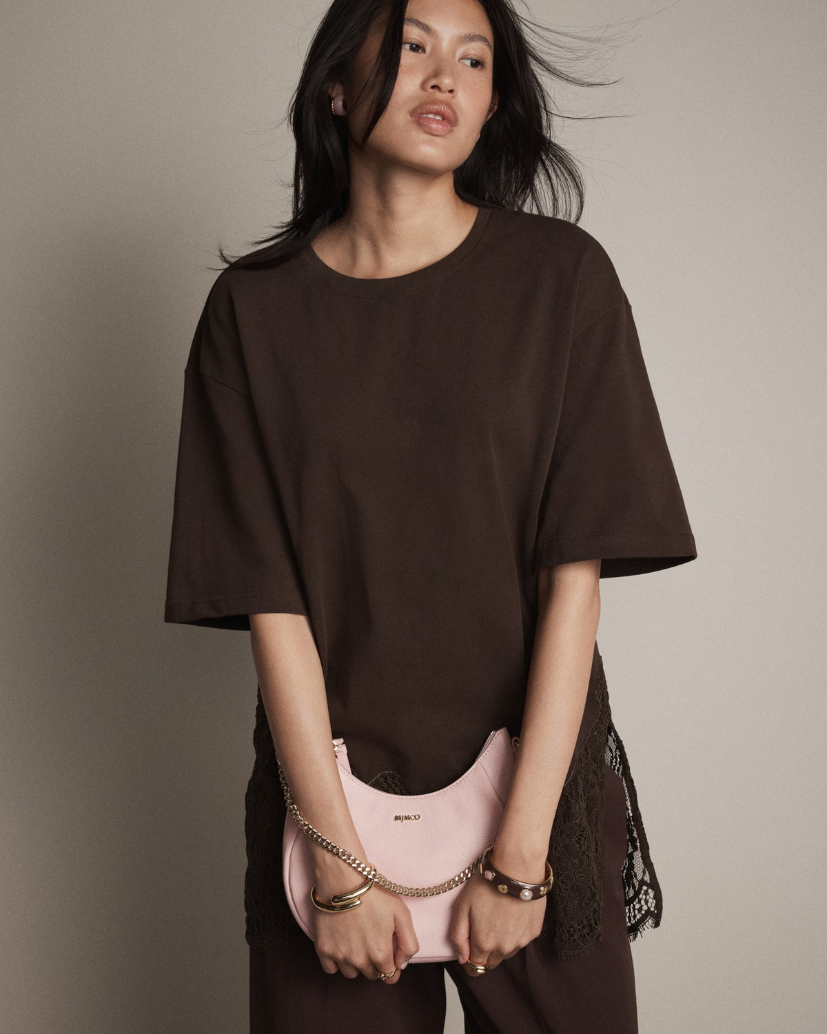 Lily Crescent Crossbody Bag - Petal