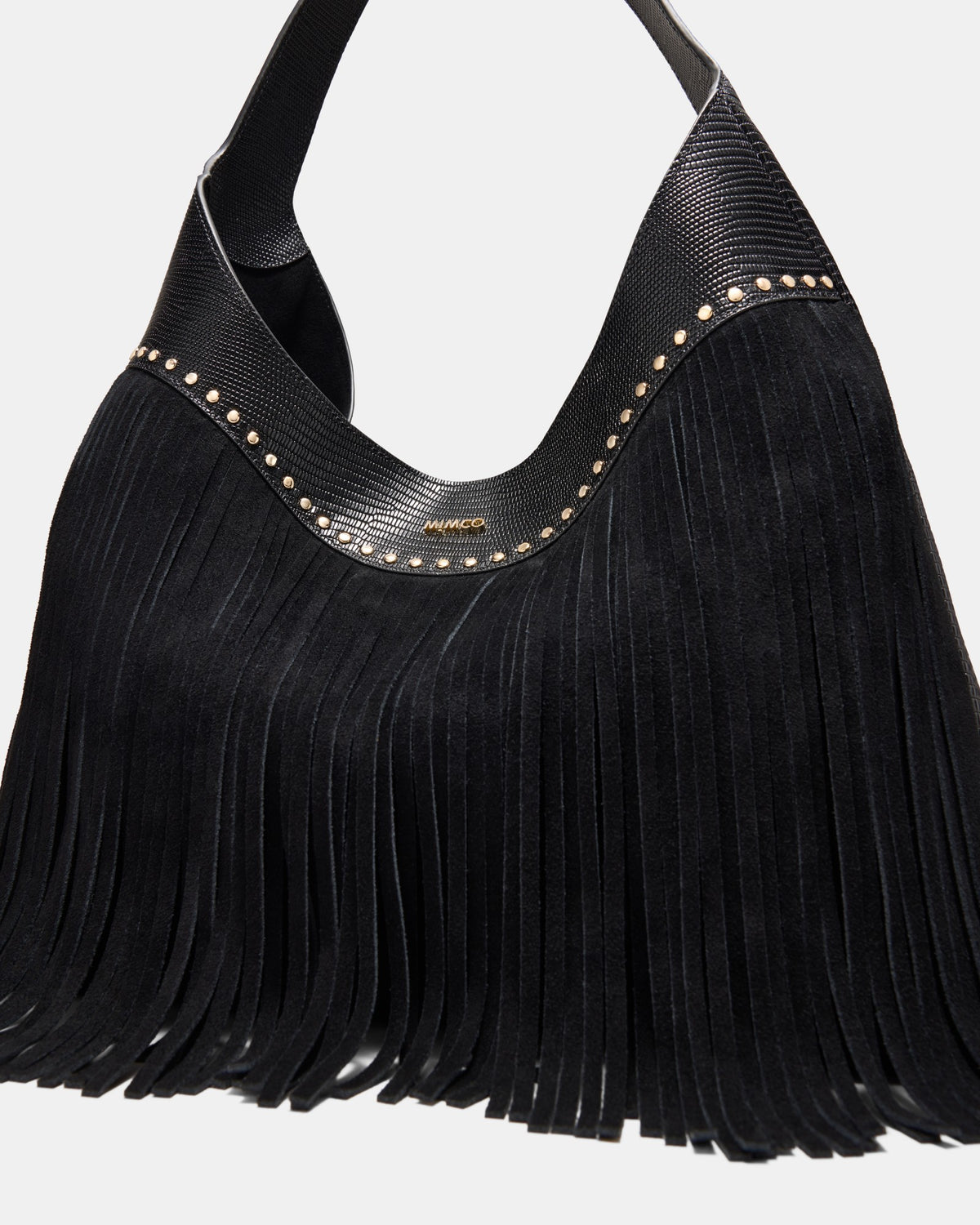 Rebel Fringe Hobo Bag - Black