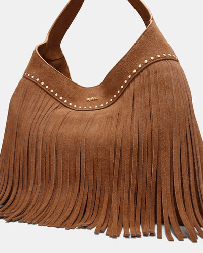 Rebel Fringe Hobo Bag - Pecan