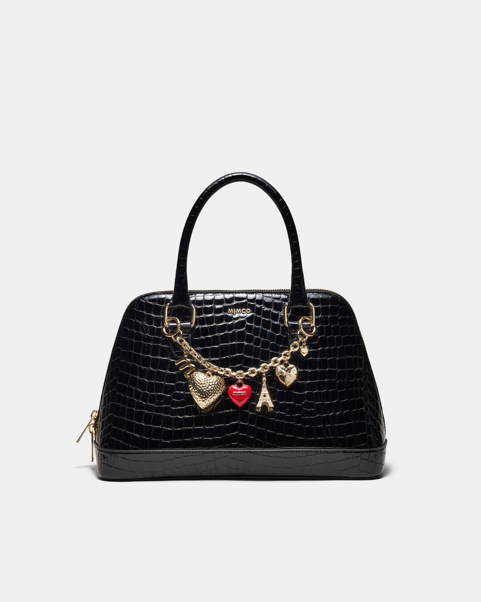 Noir Charm Bowler Bag - Black