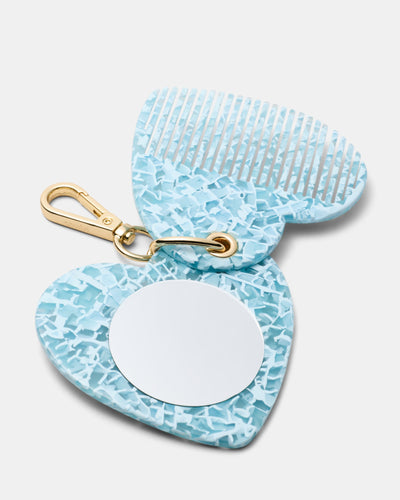 Lovely Hair Comb Keyring - Sky Blue