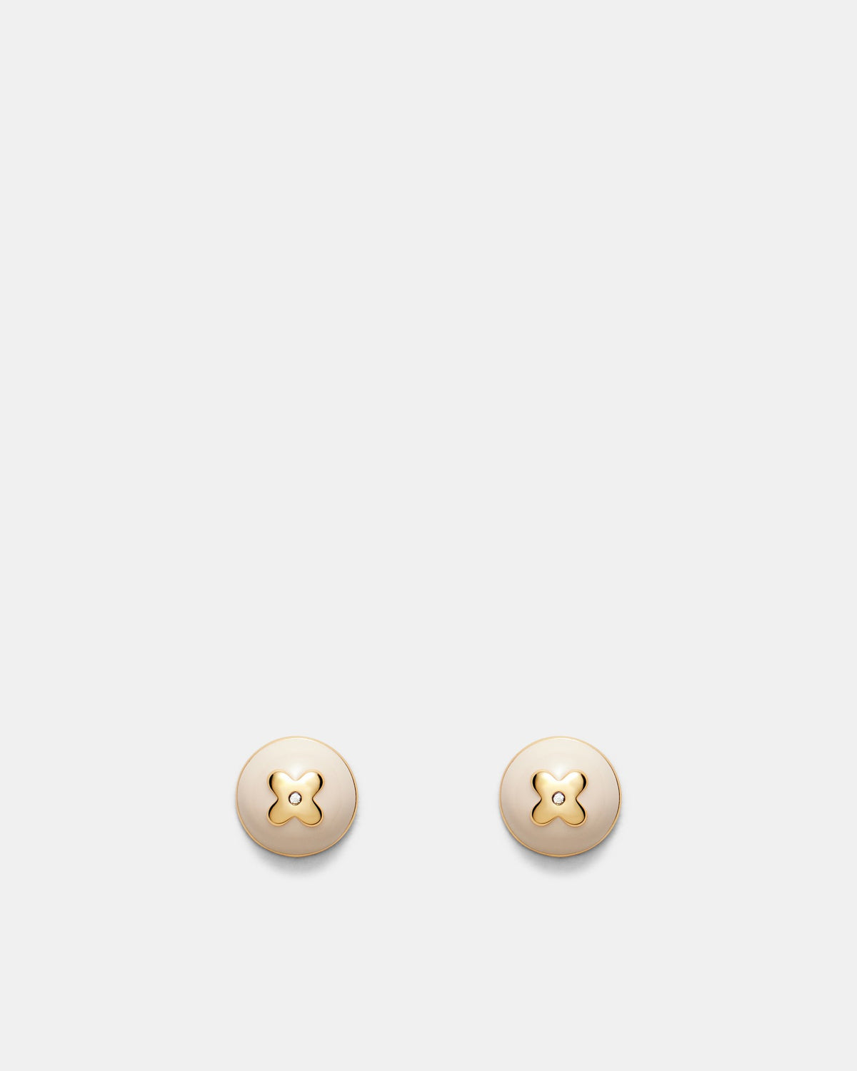 Adorbs Enamel Stud Earrings - Vanilla