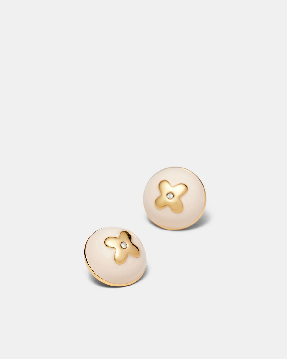 Adorbs Enamel Stud Earrings - Vanilla