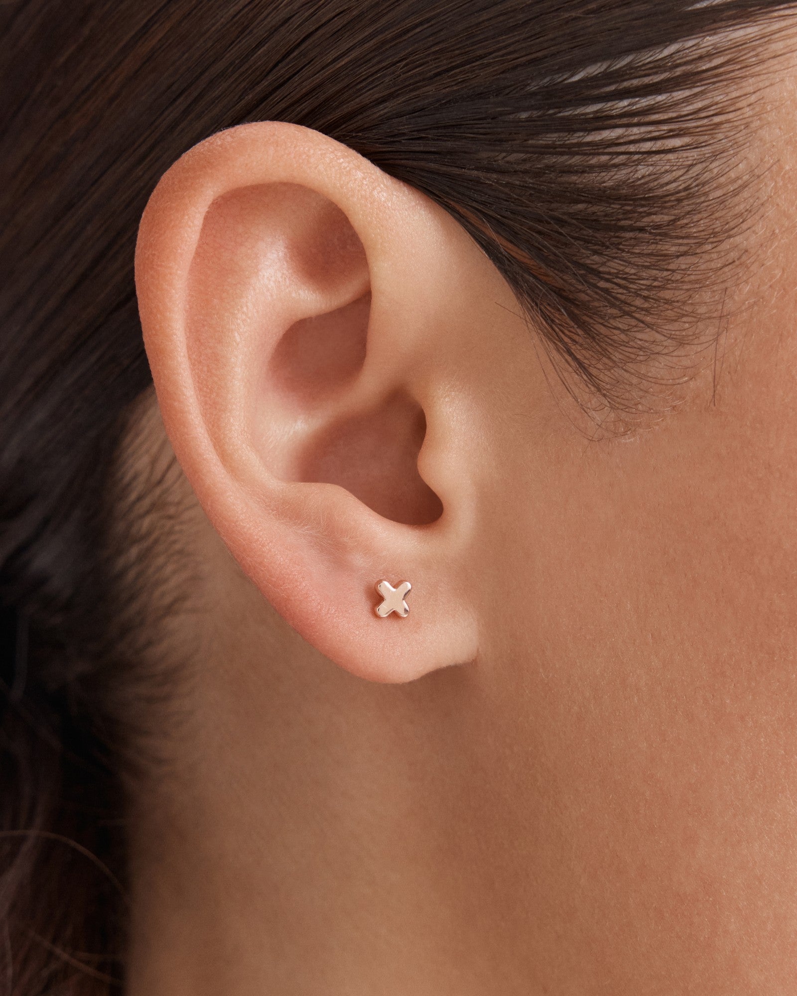 Cubic Zirconia Stud Earrings Set - Rose Gold