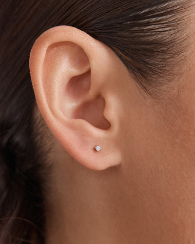 Cubic Zirconia Stud Earrings Set - Rose Gold