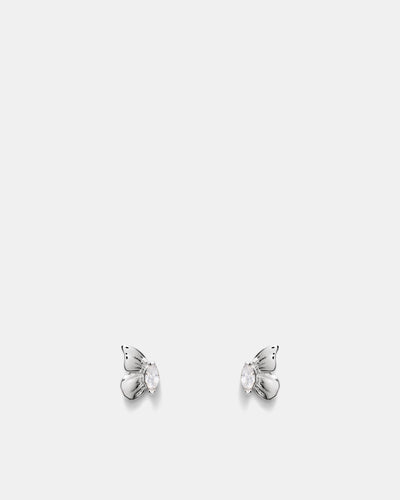 Butterfly Stud Earrings - Silver