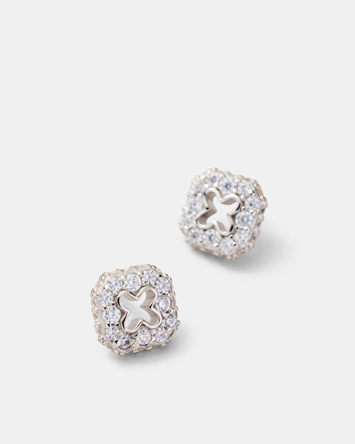 Lock Stud Earrings - Silver