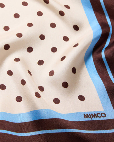 Polka Square Scarf - Choc Berry