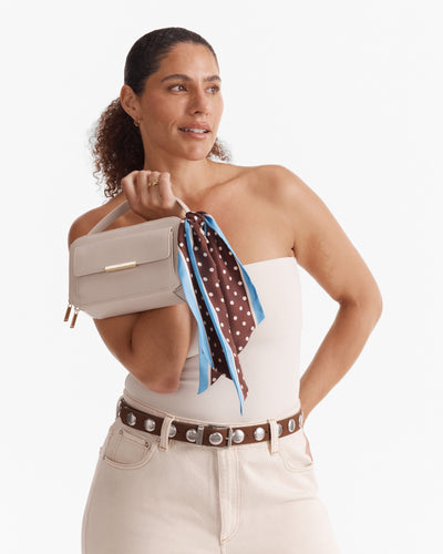 Polka Dot Thin Scarf - Choc Berry