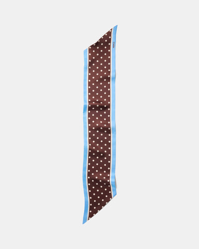 Polka Dot Thin Scarf - Choc Berry