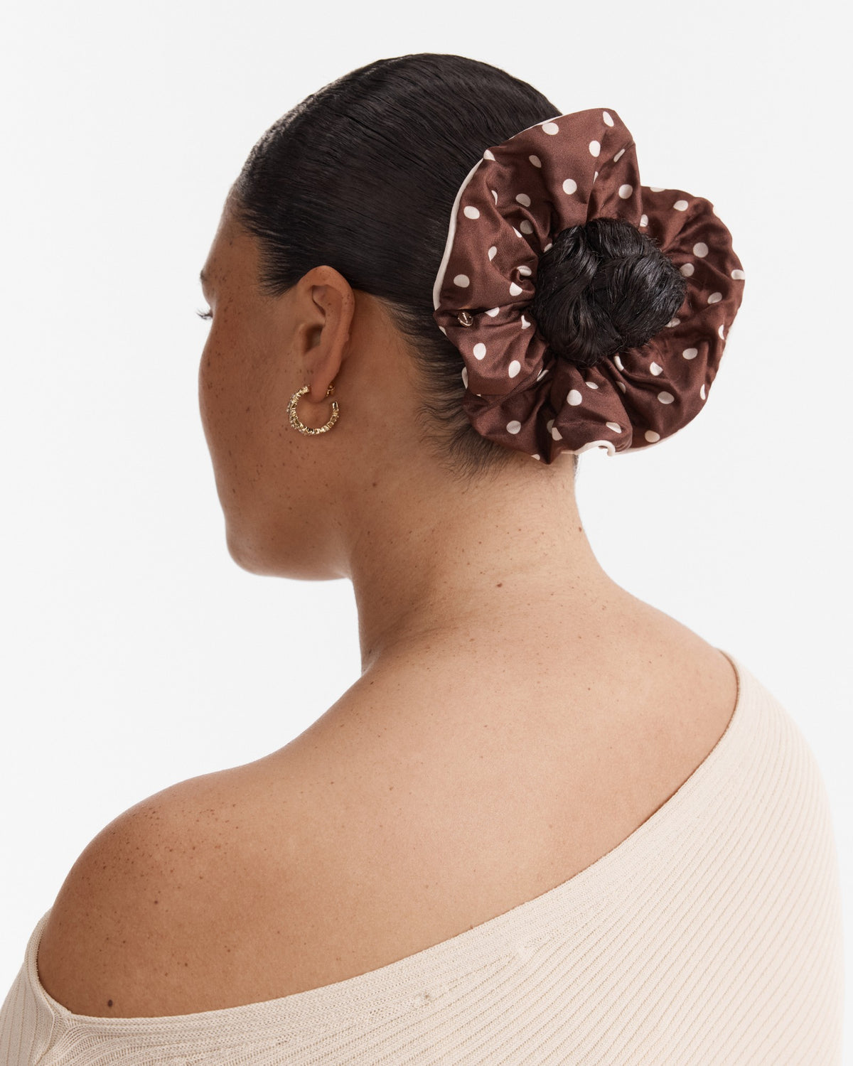 Polka Dot Scrunchie - Choc Berry