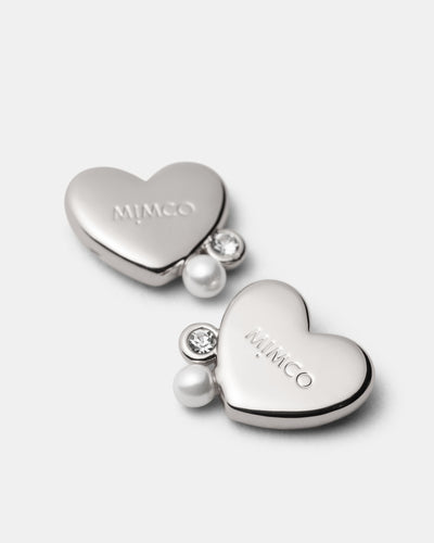 Mimco Heart Cluster Stud Earrings - Silver